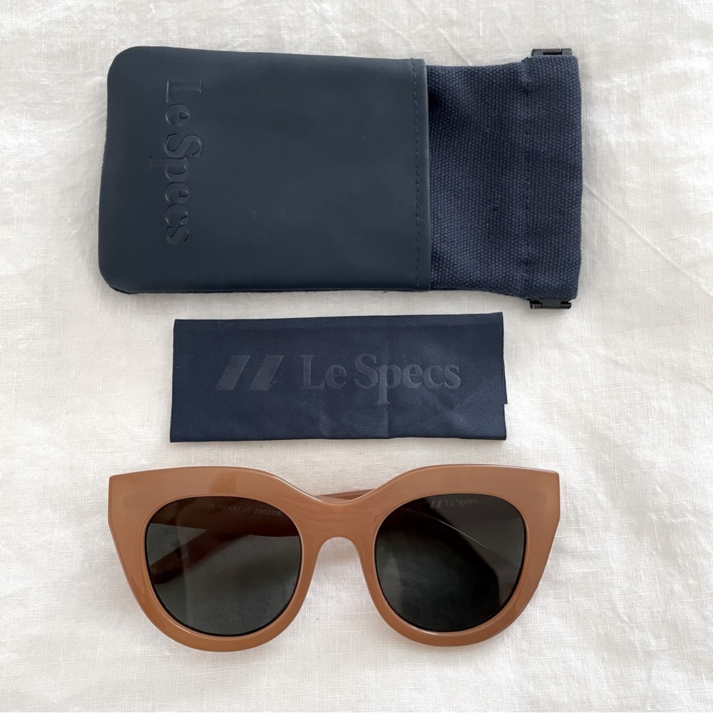 Le Specs Air Heart Cat-Eye Sunglasses in Caramel